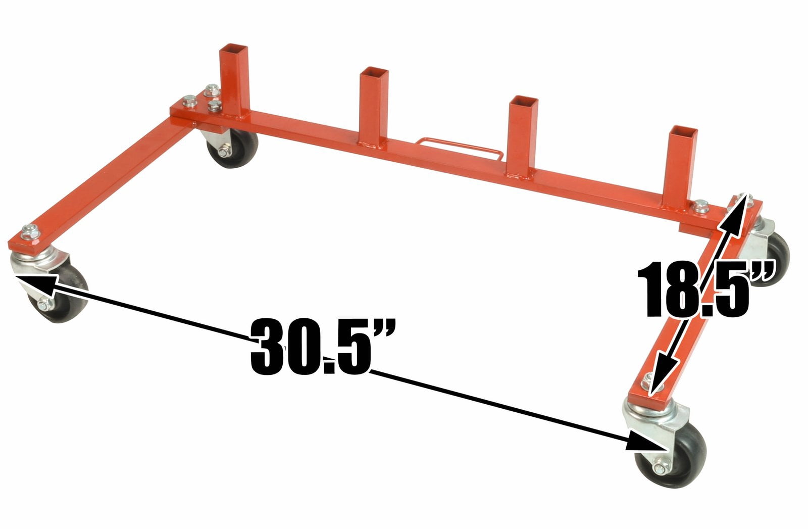 (4) Dragway Tools® 12in. 1500lb. Hydraulic Wheel Dolly Positioning Jacks & Stand