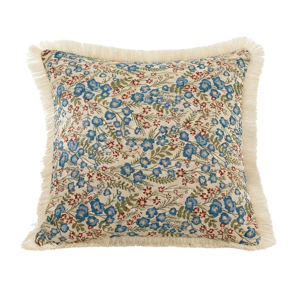 Retro Throw Pillowcase Tassel Flower Cushion Cover Square Car Sofa