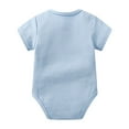 thumbnail image 4 of Sopiago Baby Boy Girl Short Sleeve Bodysuit Cotton One-Piece Summer Clothes Light Blue,9-12 Months, 4 of 7