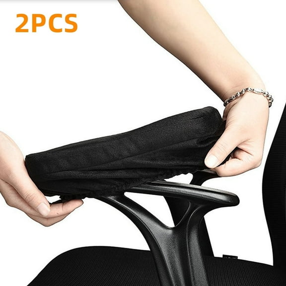 Kabuer Office Chair Armrest Pads, Relieve Pressure on Elbows and Forearms, Black, Set of 2, Memory Foam