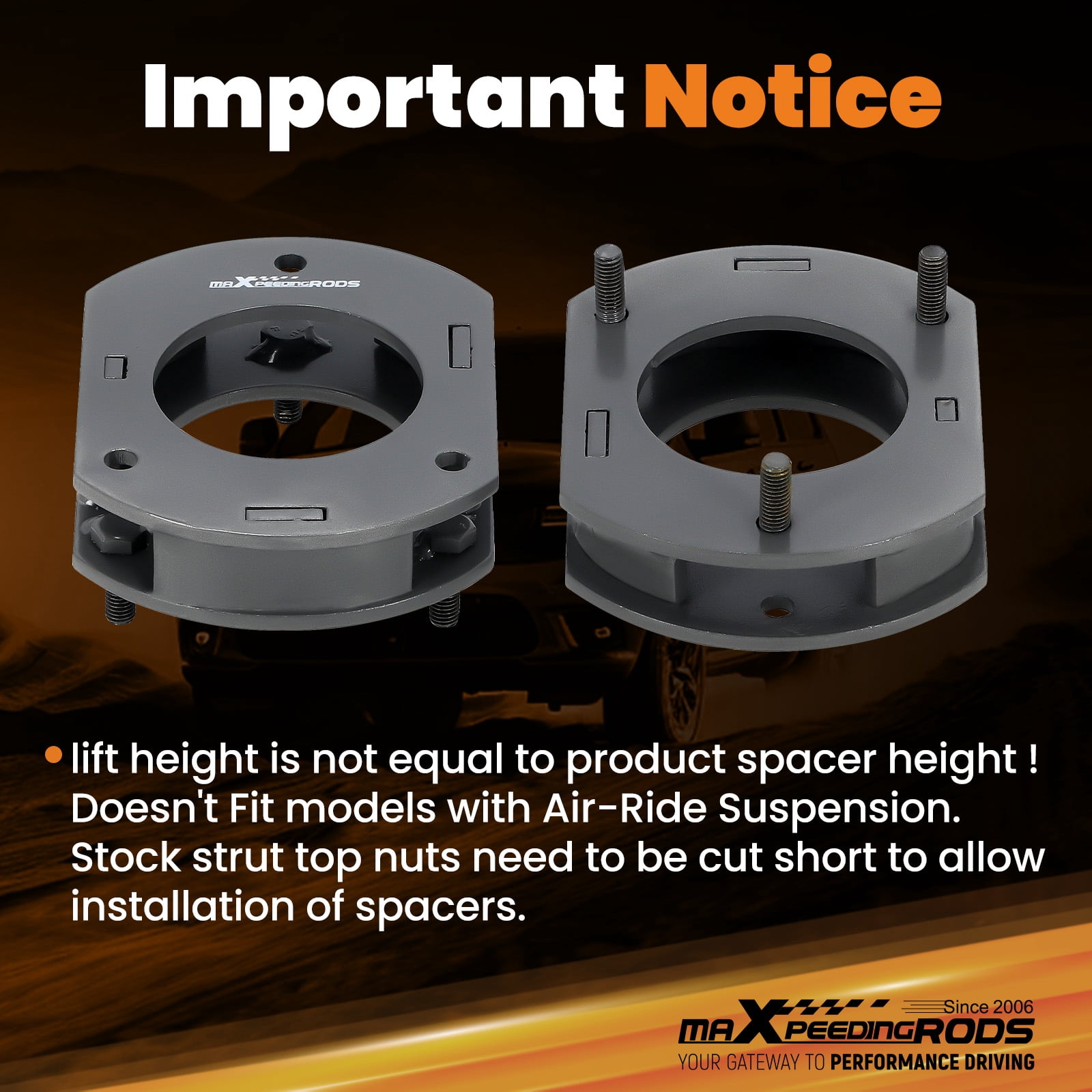 Maxpeedingrods 2" inch Front Leveling Lift Kit For Jeep Grand Cherokee WK2 11-22 Strut Spacers