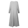 thumbnail image 5 of Summer Savings! Lovzfmll A-Line Dresses for Women, Women's Plus Size Casual Dress Solid Color V Neck Long Sleeve Winter Fall Basic Casual Maxi Long Dress Daily Vacation Dress Gray 3XL, 5 of 9