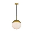 thumbnail image 3 of Living District Eclipse 1-Light & Glass Metal Pendant in Brass/White, 3 of 3