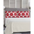 thumbnail image 5 of Red Dahlia Pillow Covers King Size, Vintage Country Grey Abstract Flowers Floral Soft Bed Throw Pillowcases Breathable Cooling Long Lumbar Body Pillow Sham Cover for Bed Sofa 20''x40'', 5 of 7