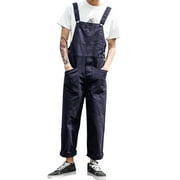 Men's Thin Dungarees Bib Cargo Overalls Trousers Loose Carpenter Jumpsuits Playsuits
