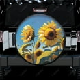 thumbnail image 1 of Painting Sunflowers In Field Pattern Polyester Universal Spare Wheel Tire Cover Wheel Covers for Trailer RV SUV Truck Camper, 1 of 5