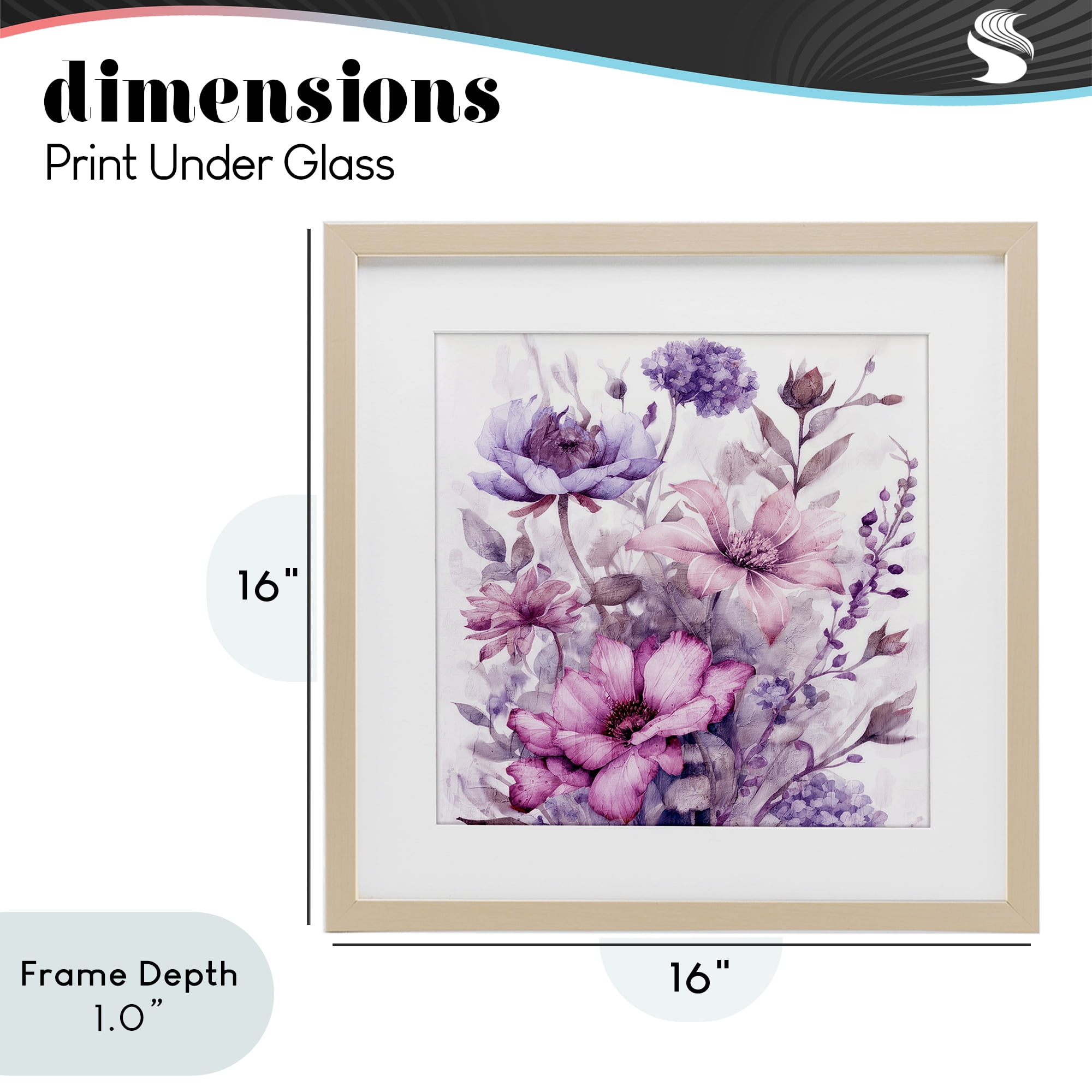 Stupell Industries Purple & Blush Florals Birch Framed Print Under Glass, design by Kim Allen