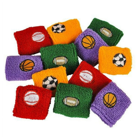 One Dozen Children Sports Ball Wristbands 2.75"