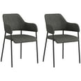 thumbnail image 1 of HOMCOM Modern Dining Chairs Set of 2 with Armrests and Steel Legs, 1 of 10
