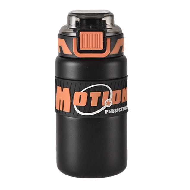 ViLaViDeca Bouteilles D'eau Mignonnes Tasse De En Acier Inoxydable | Tasse D'eau Anti Fuite Bouteilles D'eau En Acier Inoxydable Tasse De Avec Poignée De Bouteille De Boisson S, Black