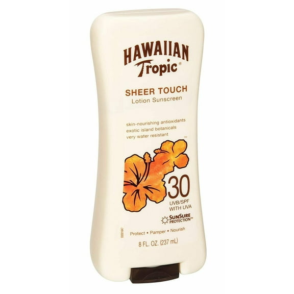 Hawaiian Tropic Sheer Touch Lotion Sunscreen SPF 30 UVA and UVB Protection, 8 oz