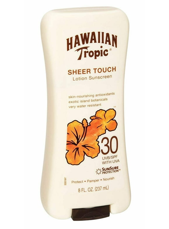 Hawaiian Tropic Sheer Touch Lotion Sunscreen SPF 30 UVA and UVB Protection, 8 oz
