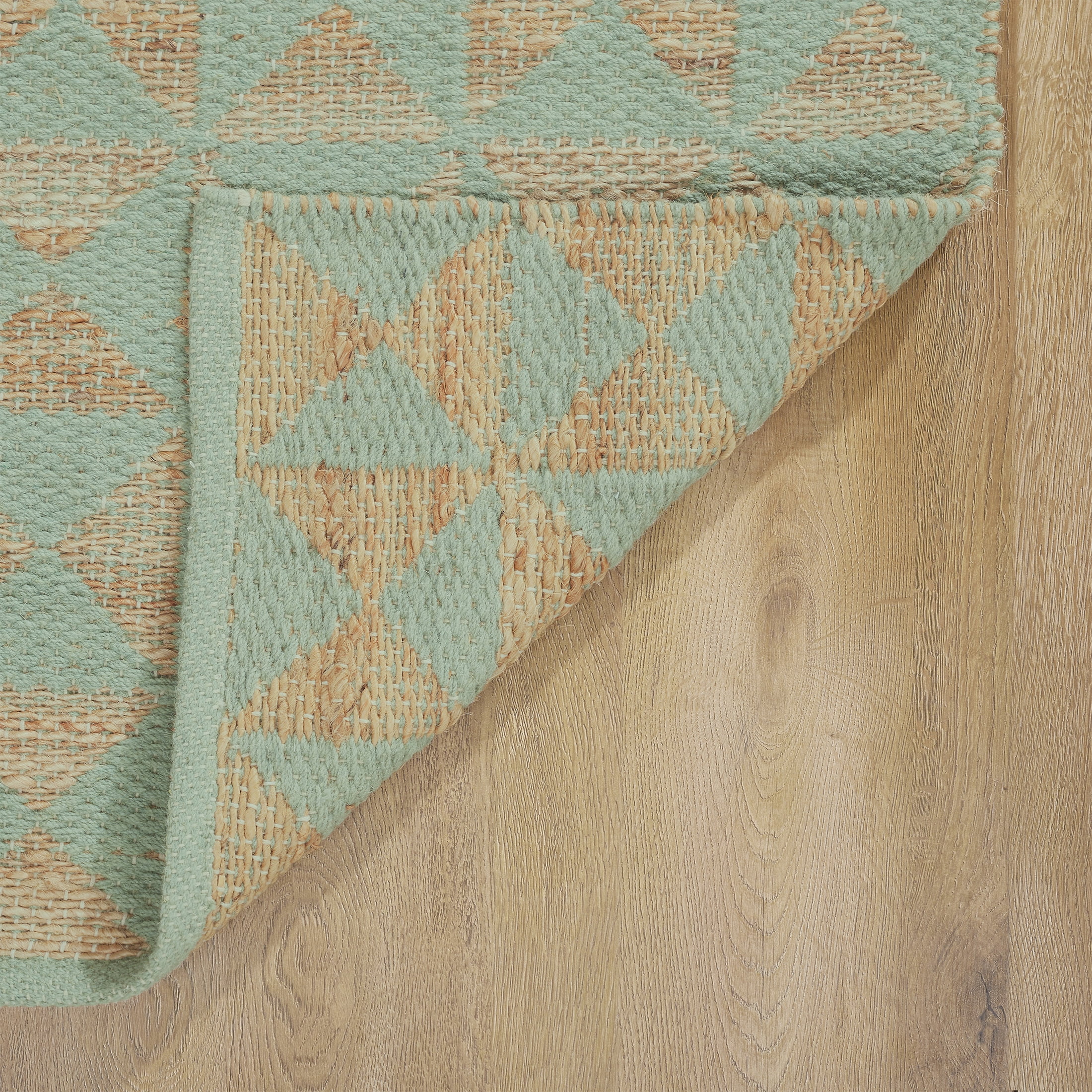Beautiful Sage Green Jute Geometric Indoor Area Rug by Drew Barrymore, 5' x 7'