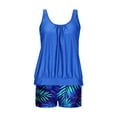 thumbnail image 5 of Jsaierl Women's Two Piece Tankini Bathing Suits Blouson Swim Tops Summer Print Swimwear Conservative Cute Modest Beachwear with Swim Shorts Tankini Swimsuits, 5 of 7