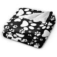 thumbnail image 2 of Dog Paw Print Throw Blanket Plush Cozy Soft Flannel Blankets for Bed Couch Sofa Chair Dog Paw Print, 2 of 6
