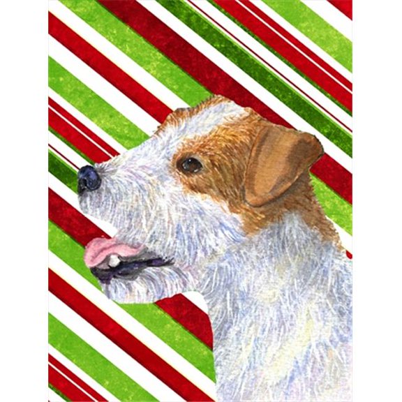 11 x 15 In. Jack Russell Terrier Candy Cane Holiday Christmas Flag, Garden Size
