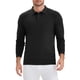 thumbnail image 5 of Camisa Polo de Negocios de Manga Larga de Color Sólido para Hombre M Negro, 5 of 6