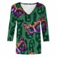 thumbnail image 5 of TaTaai Women's Fashion Christmas Printed Loose Casual V Neck With Three Quarter Sleeves And 3/4 Sleeves T-shirt Pullover Top Gift, 5 of 5