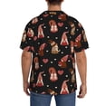 thumbnail image 3 of Lsque Valentine Gnome print Men's Cuban Collar Short Sleeve Shirt Summer Beachwear Casual Button Down Fashionable Vacation Leisure Shirt-Large, 3 of 7