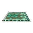 thumbnail image 2 of Ahgly Company Machine Washable Indoor Square Persian Turquoise Blue Traditional Area Rugs, 6' Square, 2 of 4
