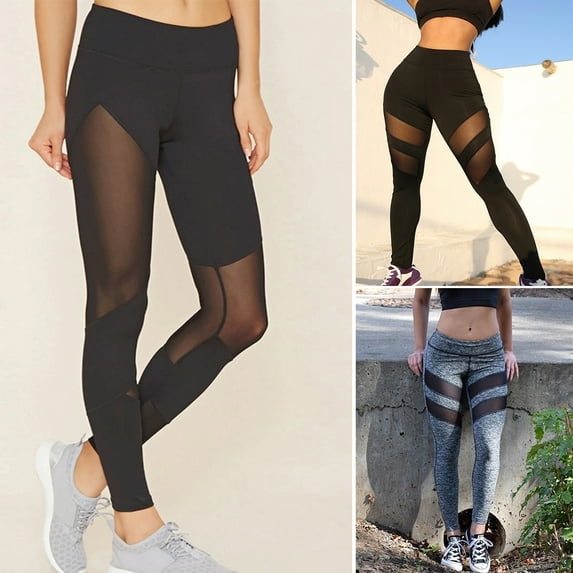 Dream Lifestyle Women Leggings Mesh See Through Summer Slim Stretchy Workout Pants for Sports