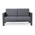 thumbnail image 4 of Acacia Wood Outdoor Loveseat and Coffee Table Set with Cushions, Dark Gray, 4 of 9