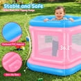 thumbnail image 3 of Wisairt 3-in-1 Inflatable Bounce House for Toddlers 1-3,Blow up Bouncy House with Air Pump,Pink, 3 of 11