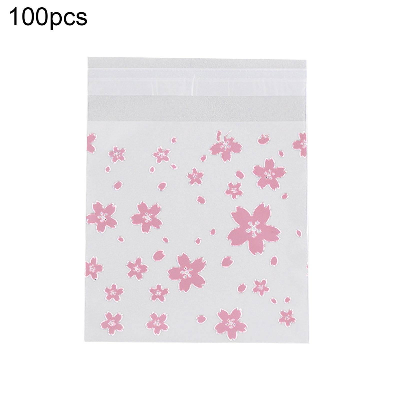 Limei 100Pcs Storage Bag Transparent Flower Clear Square