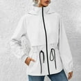 thumbnail image 2 of HaiMao Rain Jackets for Women Waterproof Packable Hooded Rain Coat Lightweight Windbreaker with Pocket White 10(XL), 2 of 8