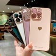 thumbnail image 6 of Compatible with iPhone 14 Pro Max Case Luxury Plating Love Heart Case Soft TPU Silicone Shockproof Camera Protective Cute Case for iPhone 14 Pro Max 6.7" for Women Girl Green, 6 of 12