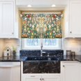thumbnail image 5 of Yayeee Kitchen Curtains Tier Pair Light Filtering 27"x36" Rod Pocket Short Cafe Window Panel, Beige Floral Garden, 5 of 7