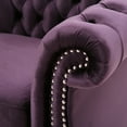 thumbnail image 6 of GDF Studio Tampa Chesterfield Tufted Club Chair with Nailhead Trim, Blackberry Velvet and Dark Brown, 6 of 8