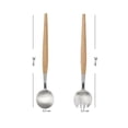thumbnail image 2 of FUTUREORYY 2Pcs Salad Serving Fork and Spoon Set Multi Color Stainless Steel Wood for Parties, 2 of 8
