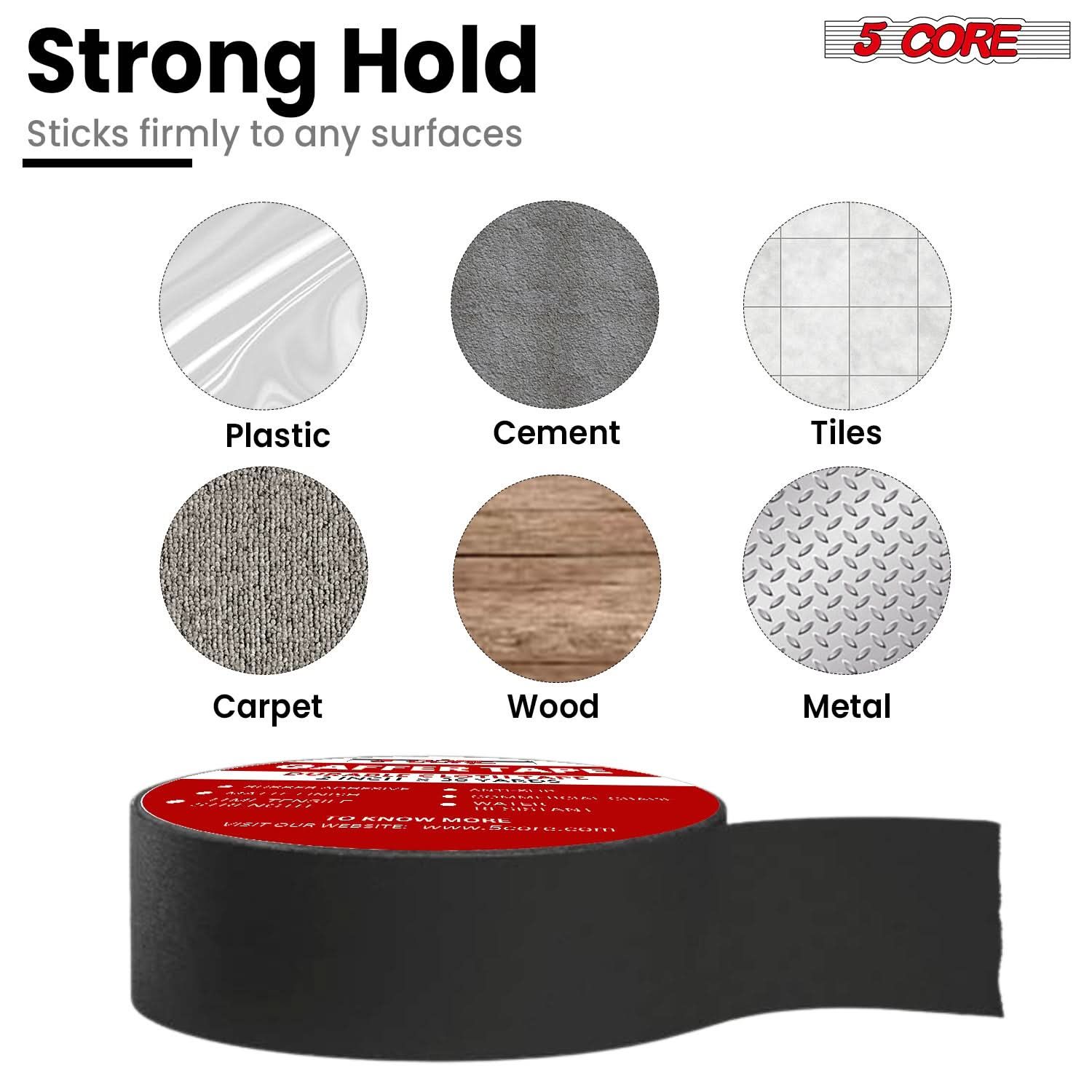 Gaffer Tape 2 Inch x 30 Yards (4-Pack), Professional Grade Cloth Tape, Heavy Duty Matte Black, Residue-Free Removal, Water Resistant for Stage, Studio, Cable Management