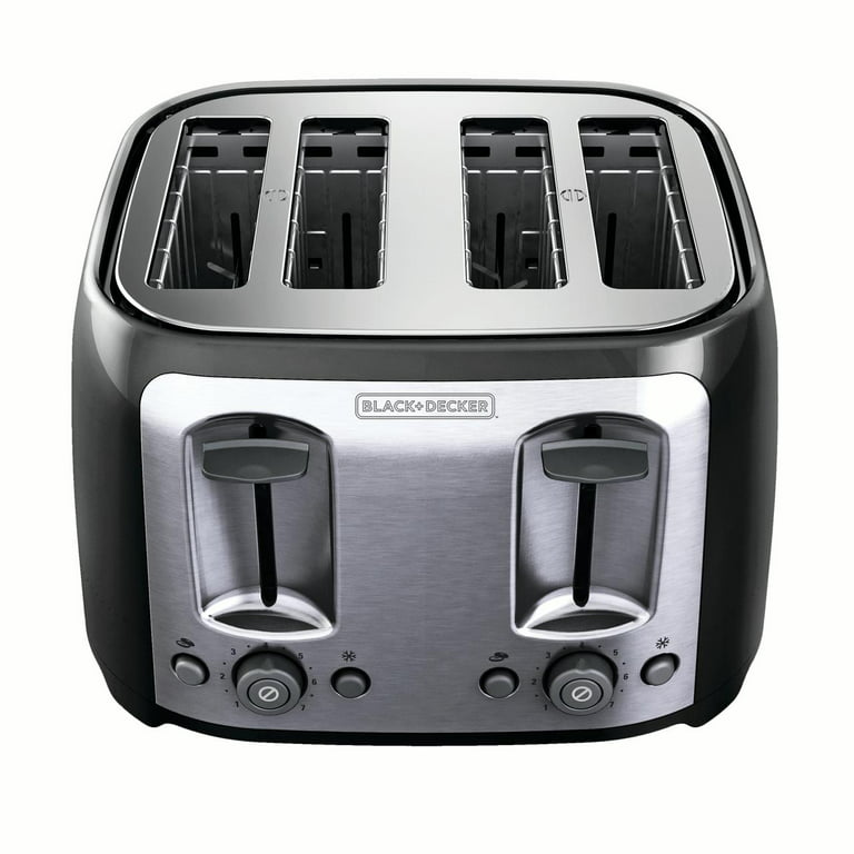 BLACK+DECKER 4-Slice Stainless Steel Extra-Wide Slot Toaster with Crumb  Tray TR4300SSD - The Home Depot