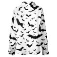 thumbnail image 6 of Delconic Womens Halloween Print Button Down Shirt Long Sleeve Casual Regular Fit Collared Blouse Pumpkin Pattern Top White 3XL, 6 of 7