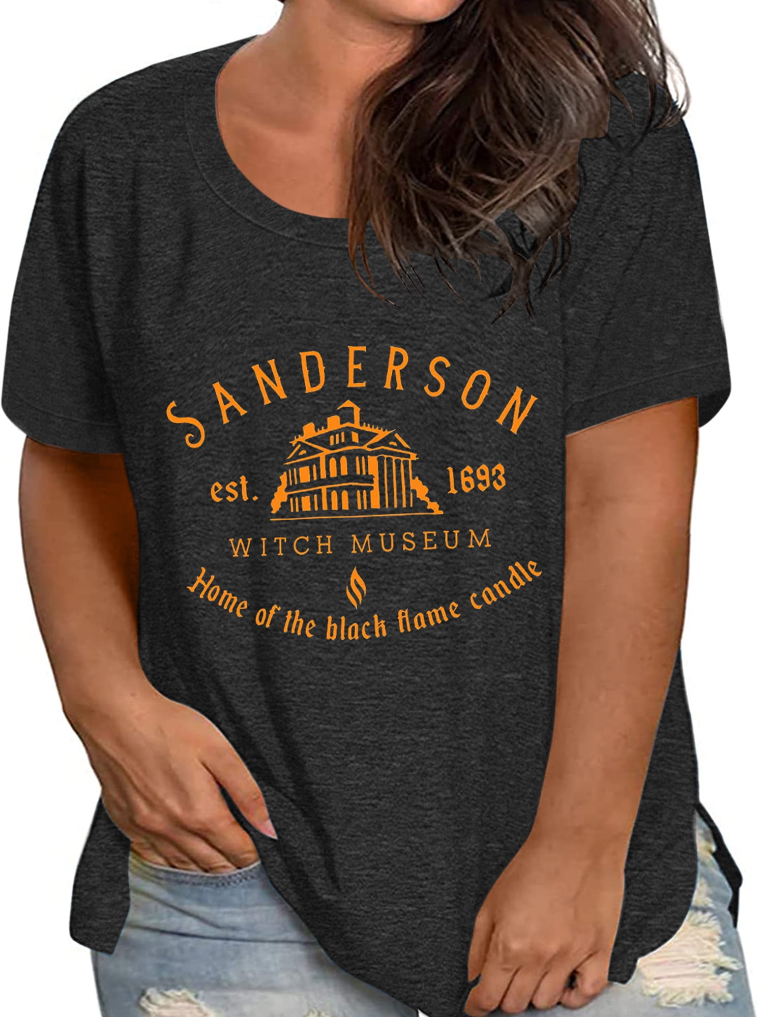 XCHQRTI Halloween Shirts for Women Hocus Pocus Plus Size Tshirt