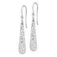 thumbnail image 2 of Sterling Silver Rhodium-plated Hammered Teardrop Dangle Earrings, 2 of 3