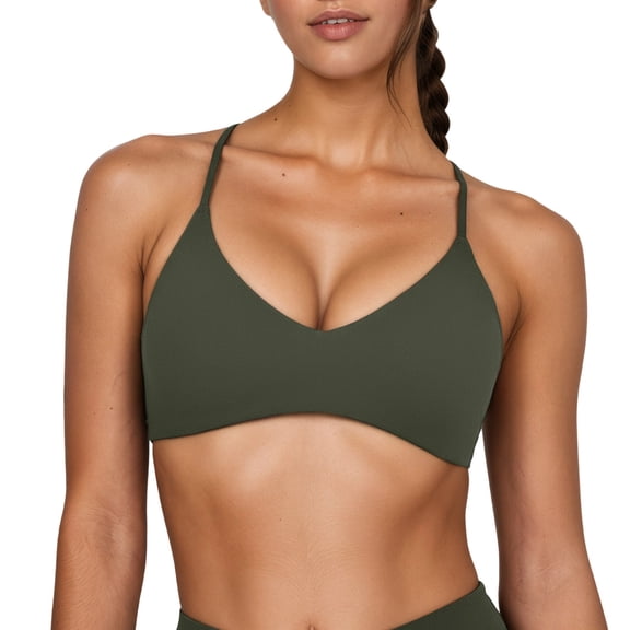 WAYUTE Sports Bras for Women Versatile Strappy Back with Removable Pads for Comfort and Support Seamless Yoga Gym Everyday Wear