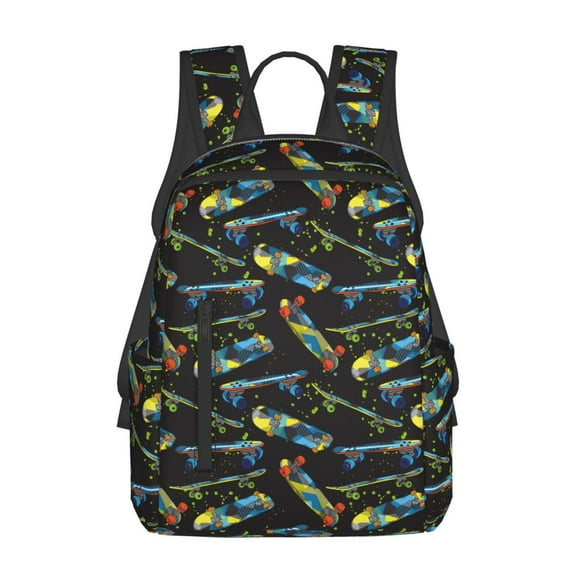 Vsdgher Colorful Skateboard Pattern Travel Laptop Backpack,Lightweight Backpack Travel Hiking Daypack Backpack Work Bag for Men Women