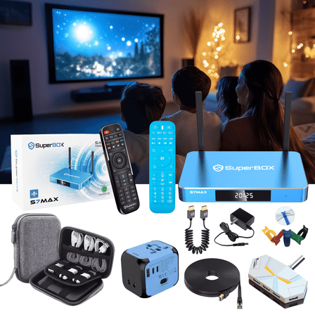 Superbox S7 Max 64GB 2025 for TV, Equipped with Voice Remote Control and Accessories