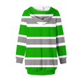 thumbnail image 4 of SMihono Deals Womens Casual Hoodies Mini Dress Casual Oversized Long Sleeve Sweatshirt Striped Gradient Print Pullover with Pockets Green 6, 4 of 5