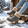 thumbnail image 6 of Bnwani Boots for Women,Ankle Boots,Non-slip,Warm,Block,Round Toe,Gray,43(US:9.5), 6 of 7