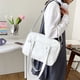 thumbnail image 3 of Minnieouse Bolso de hombro de PU informal japonés, opción moderna y práctica para estudiantes, bolso japonés Bolsas de mensajero y de hombro blanco, 3 of 6