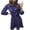 Navy, variant on Fesfesfes Women Gowns Casual Long Sleeve Wave Point Printed O-Neck Pullover Draw Back Party Dress Plus Size $10