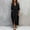 Black, variant on Morttic Women's Elegant Lapel Long Sleeve Button Down Shirt Dress – Drawstring Waist Casual Split Dress with Side Pockets Apricot,S
