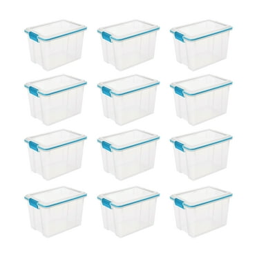 Sterilite Large 20 Qt Storage Container Tote with Latching Lids, (12 Pack)