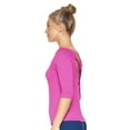 thumbnail image 2 of Expert Brand USA-Made Women's MoCA Cotton Blend 3/4 Sleeve Shirt, Berry, Small, 2 of 5
