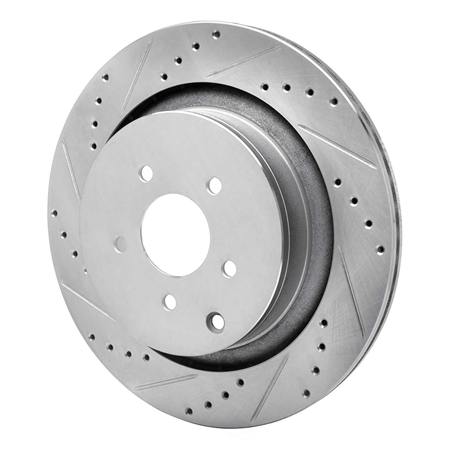 Dynamic Friction Company 631-68015L DFC Brake Rotor - Drilled And Slotted - Silver