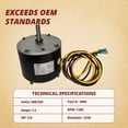 thumbnail image 3 of Motor de ventilador del condensador Pellethead 1/4 HP 1100 RPM 208-230 V, 3 of 6